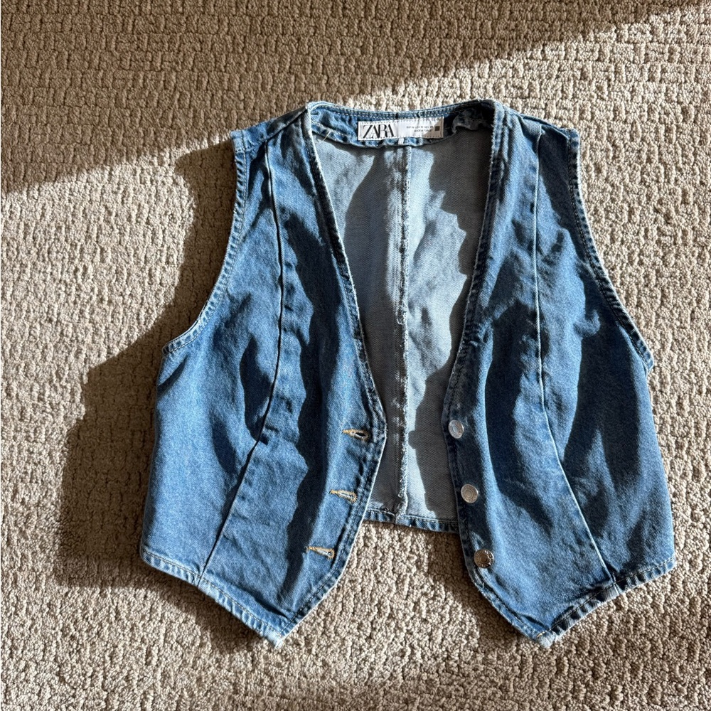 Zara Classic Blue Denim Vest